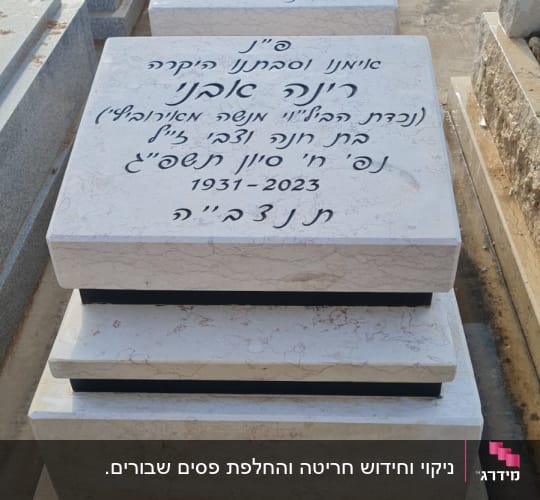 מצבות עם כיתוב בעברית בבית קברות